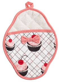 Jessie Steele Cherry Cupcake Scalloped Pot Mitt